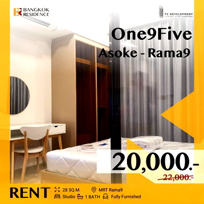Condos for rent : Hot Unit! One9Five Asoke - Rama 9 💝 Beautiful Room, Better Price than Market 💸 Near MRT Rama 9