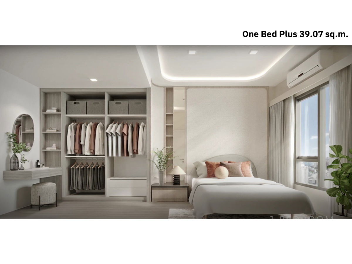 รูป ขายดาวน์ห้อง One Bed Plus ขนาด 39.07 ตร.ม. ตึก: H/ Unit Type: C3  ราคาหน้าสัญญาพิเศษสุด ถูกกว่าห้องอื่นที่ ชั้นและขนาดใกล้เคียงกัน ถึง 4-5 แสนบาท - รูปที่ 2/9
