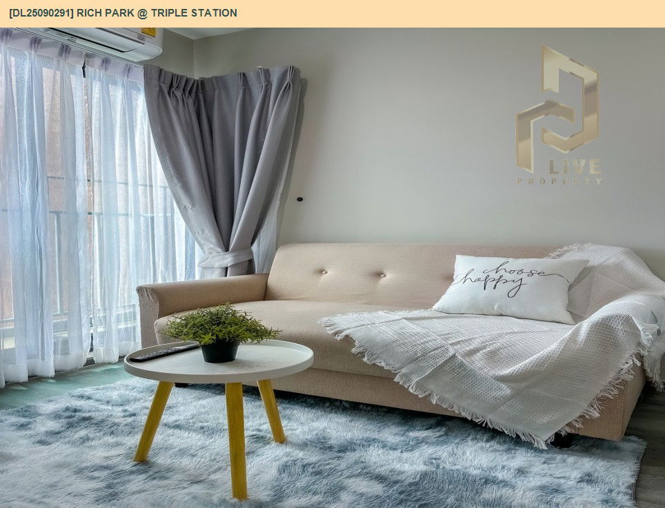 picture DL25090291 Condo for rent, Rich Park @ Triple Station near รถไฟสถานีหัวหมาก, ready to move in, call urgently 0614453194 LineID @162cjixi - 3/12