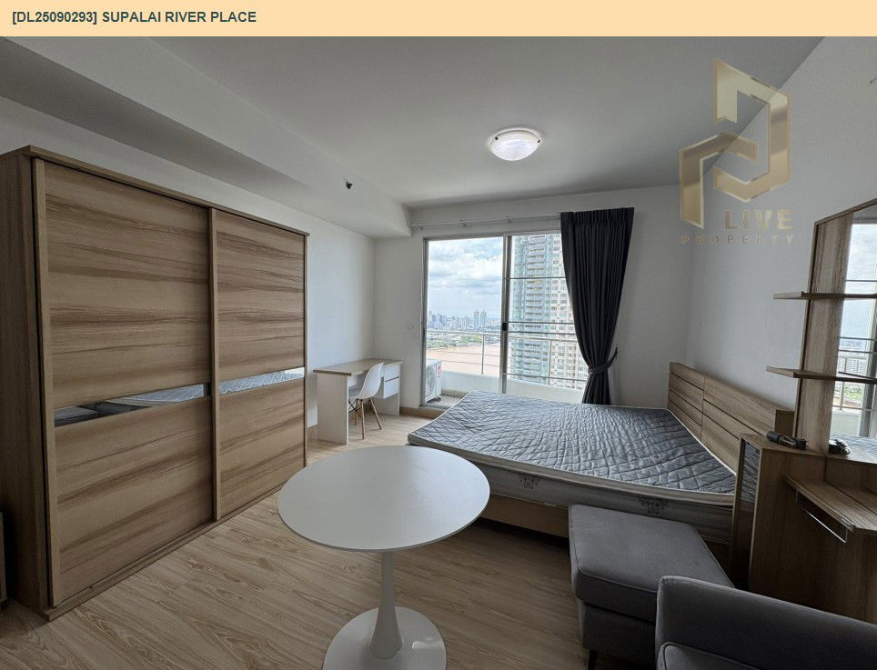 picture DL25090293 Condo for rent, Supalai River Place near BTS Krung Thon Buri, ready to move in, call urgently 0614453194 LineID @162cjixi - 2/8
