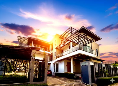 Houses for sale วิทยาลัยเซาธ์อีสท์บางกอก : 3-storey detached house for sale with 296 sq wa of land  Sukhumvit 101, Bangkok, near BTS Punnawithi