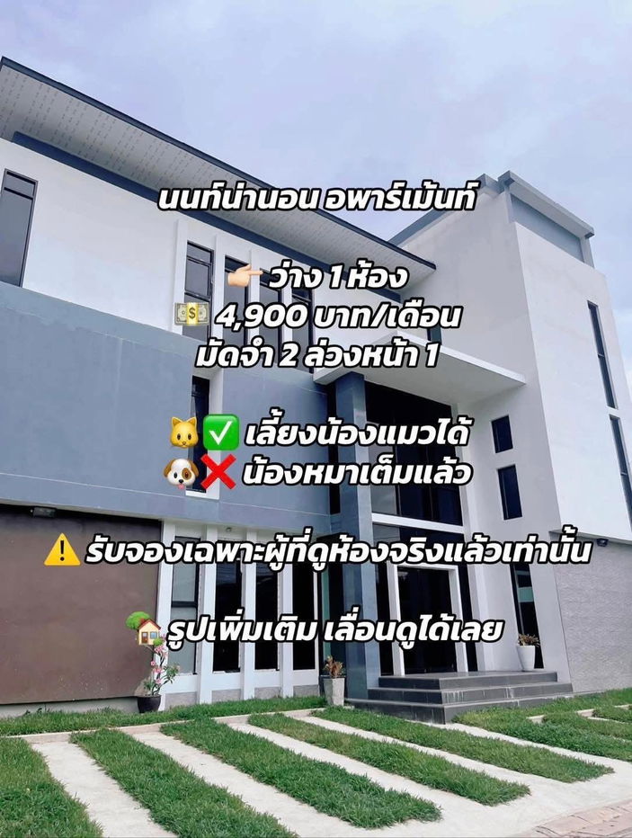 รูป นนท์น่านอน อพาร์ทเม้นท์ (เลี้ยงสัตว์ได้)  - รูปที่ 1/12