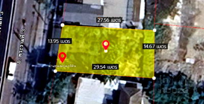 ที่ดิน วิทยาลัยอาชีวศึกษาเอี่ยมละออ : ขายที่ดิน ริมถนนพระราม 3 ขนาด 100 ตร.ว. ราคา 450,000 บาท/ตร.ว.