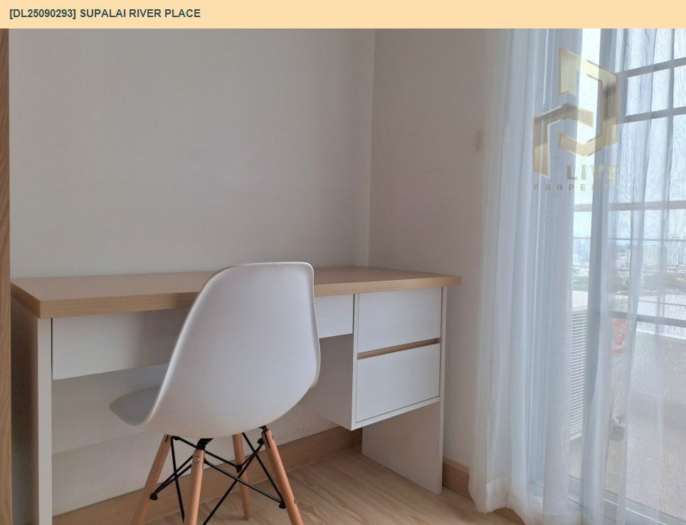 picture DL25090293 Condo for rent, Supalai River Place near BTS Krung Thon Buri, ready to move in, call urgently 0614453194 LineID @162cjixi - 6/8