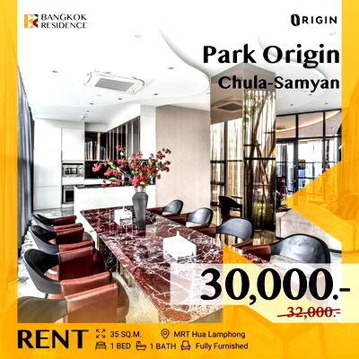Condos for rent Sam Yan Market :  Park Origin Chula-Samyan ✨ Beautifully Furnished Unit with Stunning Views 🌠 Near MRT Hua Lamphong 