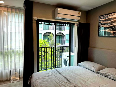 Condos for rent Thai Watsadu Salaya :  🌳 “Kave Mutant Salaya, garden view room, rental price 10,500 baht/month 🚆 near the BTS 🎓 near Mahidol University