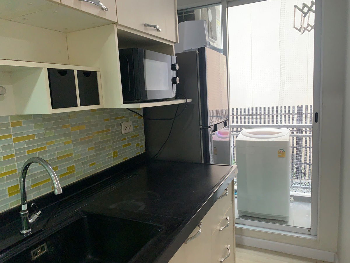 picture 📣 Ratchada 19 Condo for rent, 2 bedrooms, 1 bathroom, near MRT Ratchada and MRT Lat Phrao, only 700 meters, 8-minute walk,refrigerator, microwave, TV - 9/12