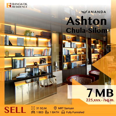 ขายคอนโด : 🏙️ High-Floor,Panoramic City Views - Ashton Chula-Silom near MRT Sam Yan