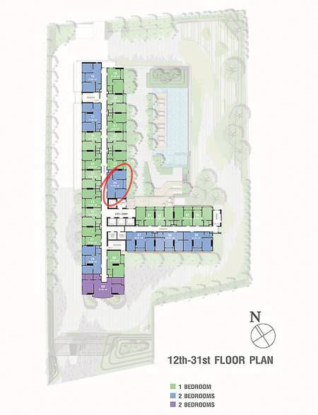 รูป LPN MAKKASAN CONDO – 2 Bed, 1 Bath | 40.5 SQ.M. | 20th Floor - รูปที่ 10/10