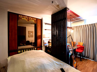 ขายคอนโด : ขาย คอนโดลุมพินี พาร์ค ริเวอร์ไซด์ พระราม 3 Lumpini Park Riverside-Rama 3 ห้องตกแต่งสวยมาก งานไม้แท้ แบบ 1 นอน ชั้น 14 ขนาด 32 ตรม.