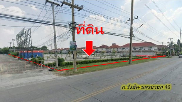 รูป ขายที่ดิน 9-1-21 ไร่ ติดถนนรังสิต-นครนายก 46 ใกล้ฟิวเจอร์ และเซียร์รังสิต ทำเลดีใกล้หมู่บ้านจัดสรรหลายโครงการ - รูปที่ 3/6