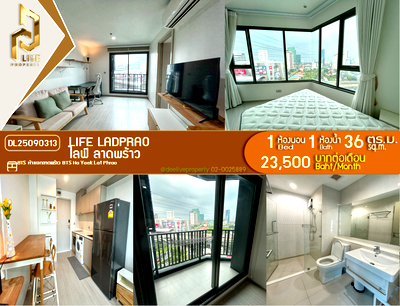 Condos for rent : DL25090313 Condo for rent, Life Ladprao near BTS Ha Yaek Lat Phrao, ready to move in, call urgently 0800343450 LineID @655ebbvc