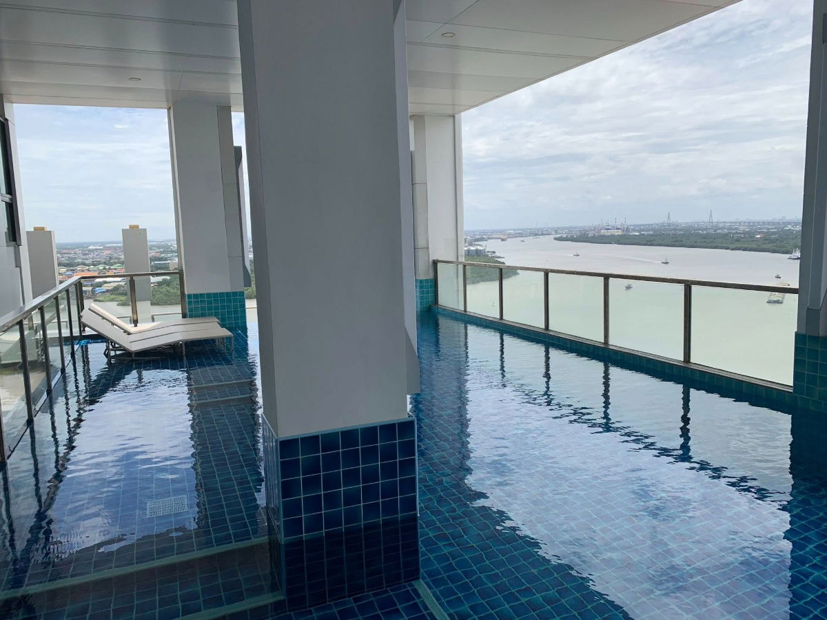 รูป ให้เช่าคอนโด Knightsbridge Sky River Ocean วิวโค้งแม่น้ำเจ้าพระยา สวยสุด  ใกล้ BTSปากน้ำ 300 ม. - รูปที่ 7/8