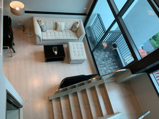 TA-0689🏙️ Rhythm Sukhumvit 44/1 Duplex 1 ห้องนอน ติด BTS พระโขนง 0 เมตร 19500 บาท ทักไลน์ 0918954144