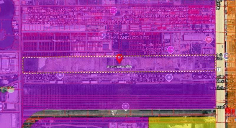 picture Land for Sale with Buildings in front of Navanakhon 110 Rai-3 Ngan-35 sq.m., on Phahonyothin Rd., Khlong Nueng, Khlong Luang, Pathum Thani. - 4/13