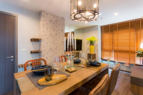 The Base Park West Sukhumvit 77   48.46 sq m  2 bedrooms, 1 bathroom  7th floor  Corner unit  Garden view