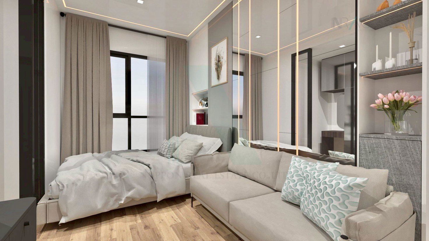 picture 🎉 For Rent Condo THE ORIGIN PLUG & PLAY RAMINTRA Building 1, Floor 5,1 bed room, Room size 21 sqm - 4/8