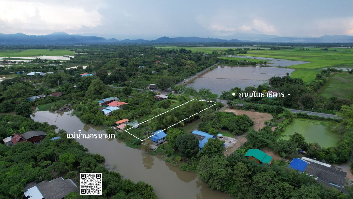 รูป ขายที่ดิน 383 ตารางวา ติดแม่น้ำนครนายก มีโฉนด ติดถนนหลวง - รูปที่ 3/19