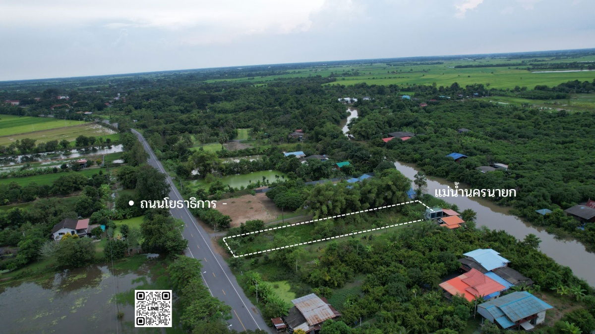 รูป ขายที่ดิน 383 ตารางวา ติดแม่น้ำนครนายก มีโฉนด ติดถนนหลวง - รูปที่ 2/19