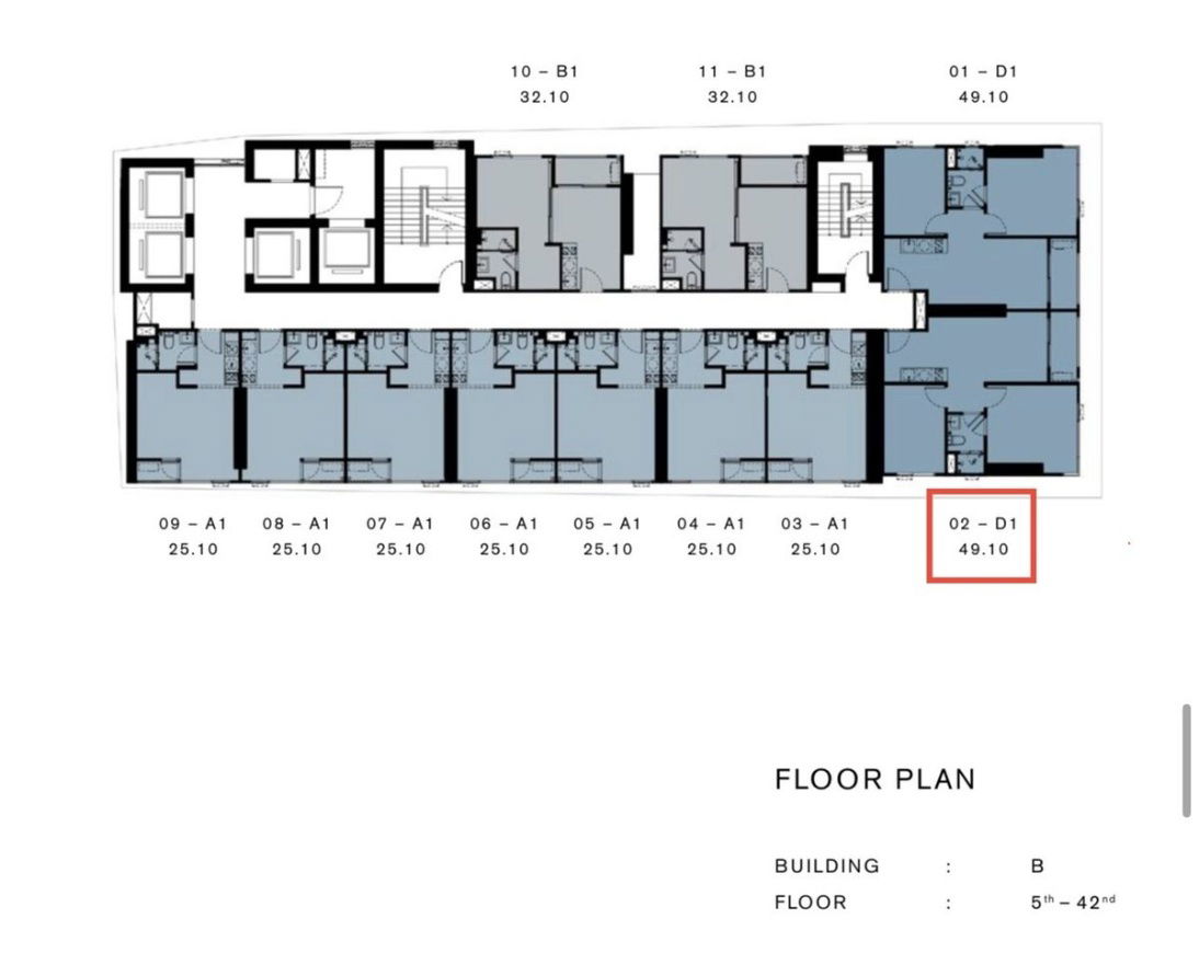picture Chapter Charoennakhon - Riverside   2 bedrooms, 1 bathroom  Size: 49.1 sq m  24th floor - 17/17