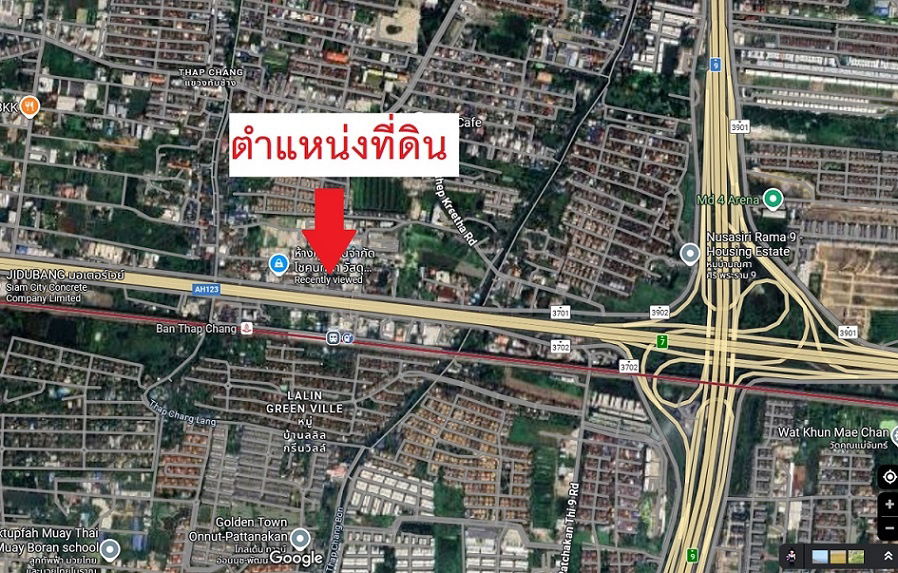 picture Land for rent, already filled, 312 square wah, next to the main motorway, opposite ARL Ban Thap Chang, near Rama 9 - Suvarnabhumi, very good location. - 6/7