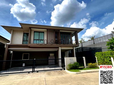 Houses for rent Bang Kapi : 2-storey detached house for rent, Burasiri Krungthep Kreetha Phase 1, corner house, ready to move in
