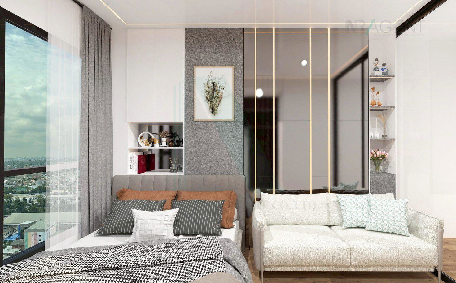 picture 🎉 For Rent Condo THE ORIGIN PLUG & PLAY RAMINTRA Building 1, Floor 5,1 bed room, Room size 21 sqm - 7/8