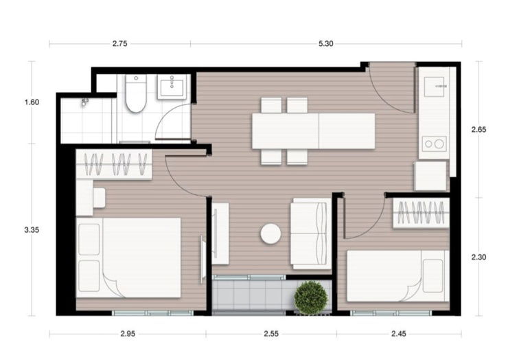 picture 🚩Nue District R9🔥Size 2 beds, 1 bath, 34 sq m., 5.17 MBz (urgent!!) - 6/6