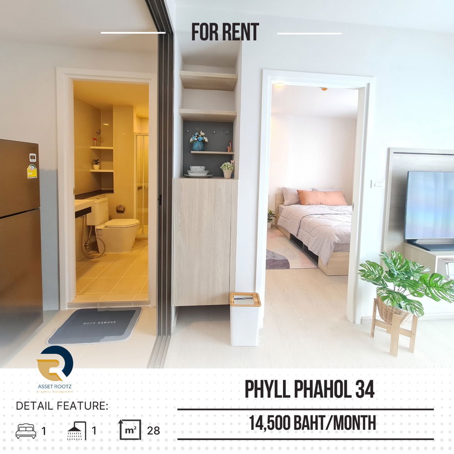 picture For Rent “ Phyll Phahol 34  “Fully furniture and ready to move in >>contact us  Line@assetrootz  - 1/9