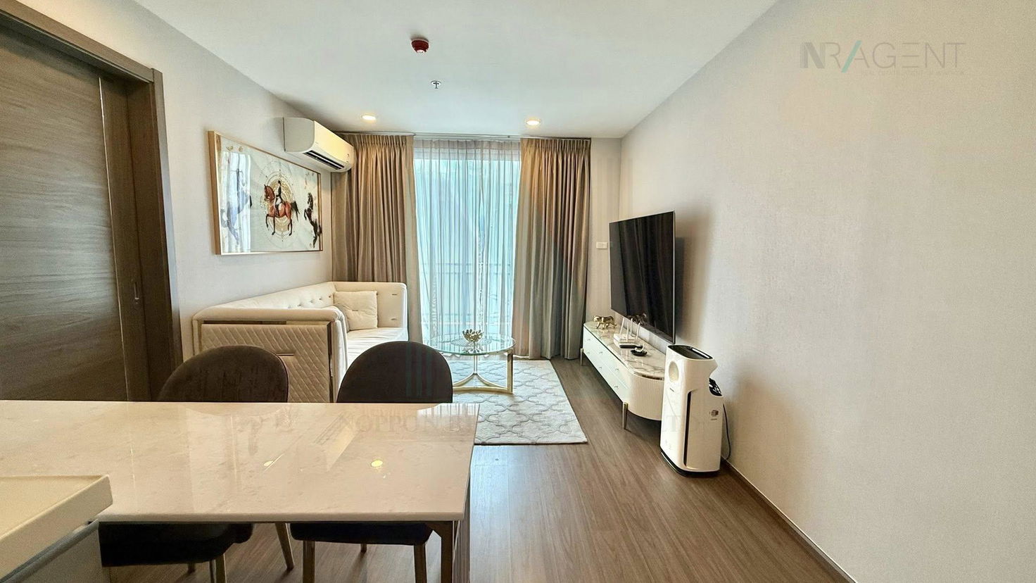 รูป 🚩 ให้เช่าคอนโด อาร์ติซาน รัชดา อาคาร A ชั้น 21 1 ห้องนอน ขนาด 44 ตรม ใกล้ สถานทูตเกาหลี - รูปที่ 4/8