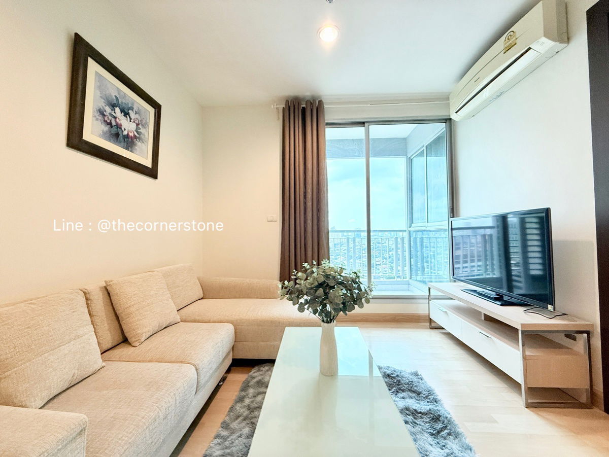 รูป ราคาดี❗️พร้อมให้เช่า  ✨ 𝗥𝗵𝘆𝘁𝗵𝗺 𝗥𝗮𝘁𝗰𝗵𝗮𝗱𝗮✨ 46 ตร.ม., ชั้น 15+ , ติด MRT-รัชดา  ห้องสวย น่าอยู่มาก [251220] - รูปที่ 2/15