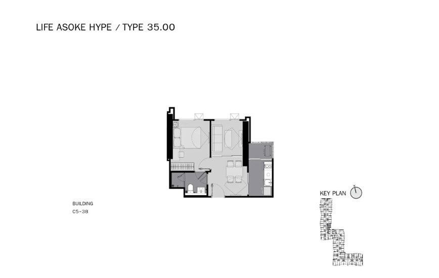 picture Life Asoke Hype 1 Bedroom Plus 10th floor 35 sq.m. - 28/32