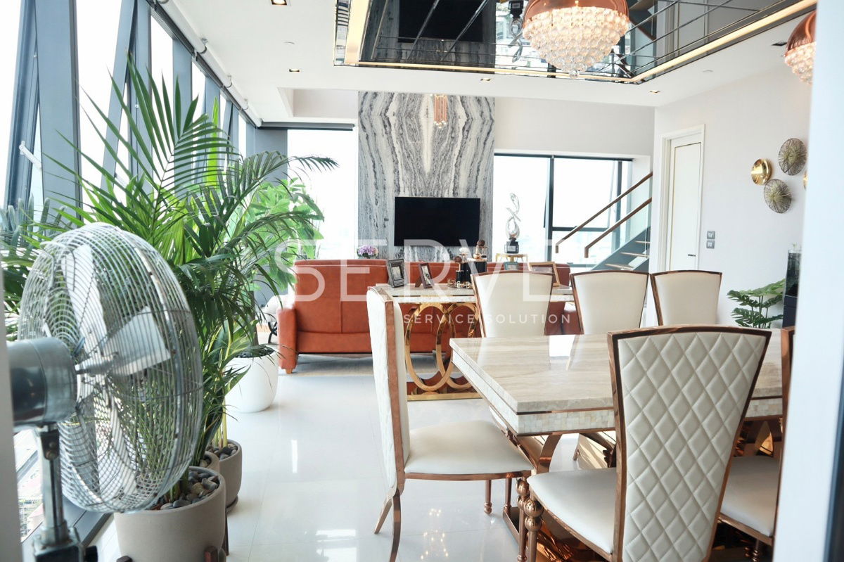 picture Duplex Luxury Style 1 Bed 2 Baths 120.52 sq.m. High Fl. 40+ Good Location Next to BTS Surasak 50 m. at The Bangkok Sathorn Condo / For Sale - 4/11