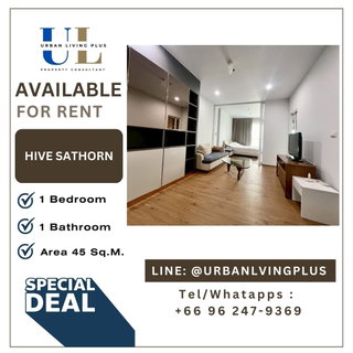 รูปภาพ ( UL2509165 ) ✨Tel/Line 096-2479369✨FOR RENT Hive Sathorn / 1 bedroom, 1 bathroom, 45 Sq.M. furnished, Special Deal!!