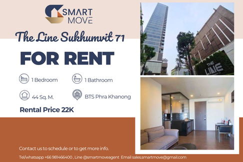 🔥 For Rent !! high floor 10++, Rare Item!!🔥 Code C20230209065.........The Line Sukhumvit 71, 1 bedroom, 1 bathroom, furnished, ready to move in 📣📣