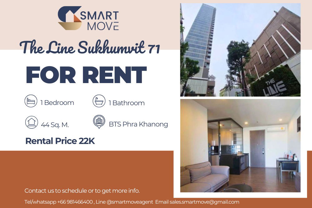 picture 🔥 For Rent !! high floor 10++, Rare Item!!🔥 Code C20230209065.........The Line Sukhumvit 71, 1 bedroom, 1 bathroom, furnished, ready to move in 📣📣 - 1/6