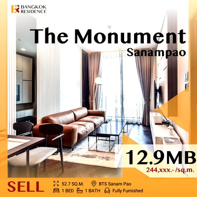 Condos for sale : ✨New Unit,✨Fully Furnished,High Ceilings - The Monument Sanampao near BTS Sanam Pao