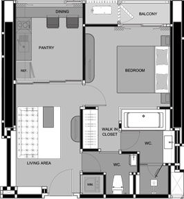 รูป 1-bd condo for rent at BTS Phrakhanong - รูปที่ 7/7