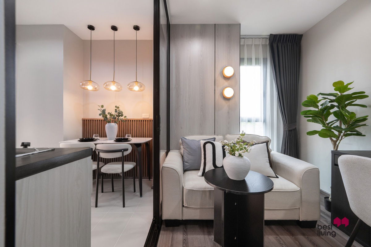 รูป 🏙️ ขายคอนโด The Base Park West สุขุมวิท 77 ห้องมุม เฟอร์ครบ พร้อมอยู่ - รูปที่ 3/6