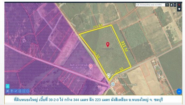 รูป ถูกม๊ากม๊าก ที่ดินผังสีเหลือง เนื้อที่ 39-2-0 ไร่ ไร่ละ 1.3 ล้านบาท รวมเป็นเงิน 51 ล้านบาท ต.ห้างสูง อ.หนองใหญ่ จ.ชลบุรี - รูปที่ 1/12