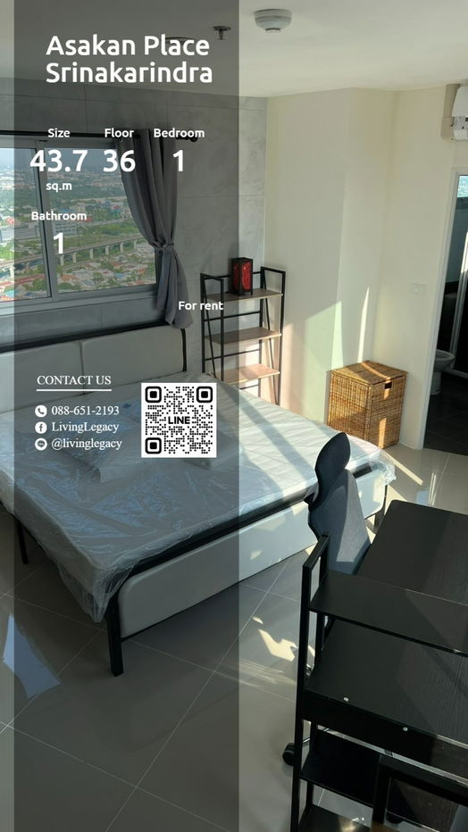picture LWR6BEWR Condo For Rent Asakan Place Srinakarindra 43.7 Sq.M. Floor 36 line id : @livinglegacy - 1/19