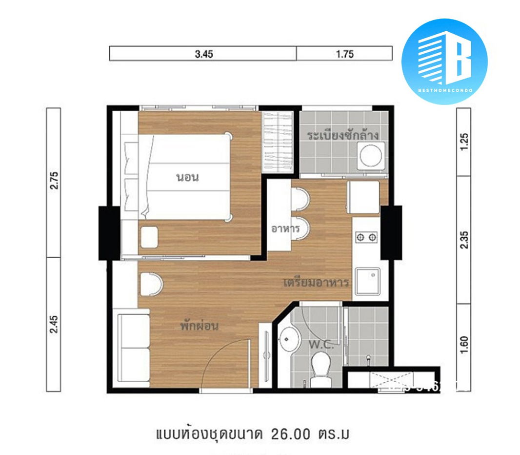 รูป 💥 ห้องมุม | วิวโล่ง 💥ลุมพินี เมกะซิตี้ บางนา ชั้น 21 - รูปที่ 12/12
