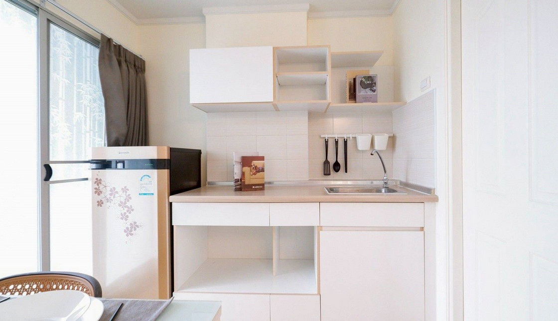 picture Call : 063-963-0333 Condo Lumpini Ville Phatthanakan-New Phetchaburi @Airport Link Ramkhamhaeng, 26.06 sq.m 1 Bedroom 5th floor, Fully furnished - 9/13