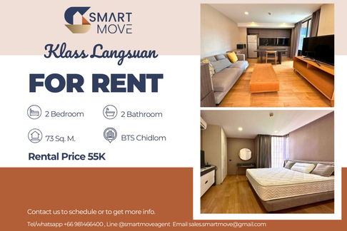 🔥 สำหรับเช่า !! ทำเลดี, มีอ่างอาบน้ำ!!🔥 Code C20250900033..........Klass Langsuan, 2 ห้องนอน, 2 ห้องน้ำ, แต่งครบ, พร้อมเข้าอยู่📣📣