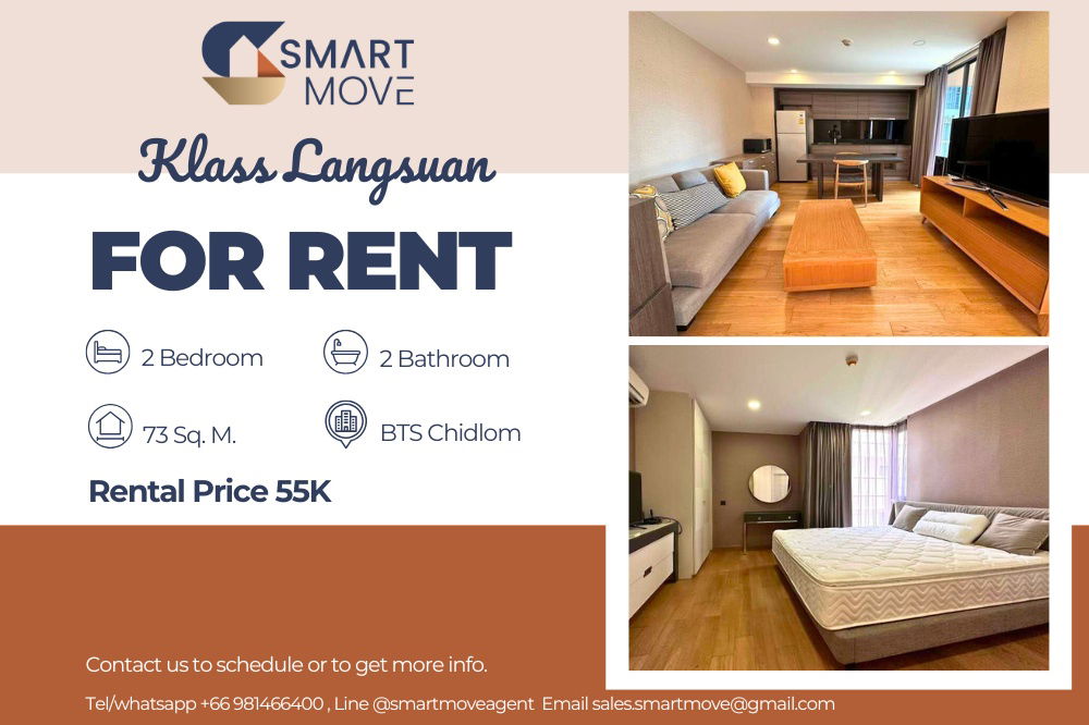 picture 🔥 For Rent !! Good location, There is a bathtub!!🔥 Code C20250900033........Klass Langsuan, 2 bedroom, 2 bathroom, furnished, ready to move in 📣📣 - 1/6