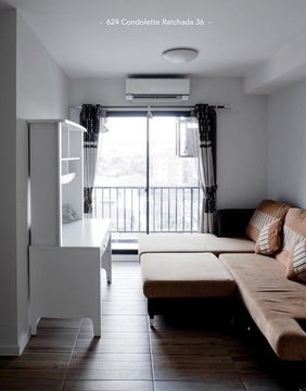 🎉 Urgent Rental 624 Condo Ratchada 36 624 Condolette Ratchada 36 🎉 ✨ Building A, 7th floor, 48 sqm. 2 bedrooms 1 bathroom ✨ Line @bzproperty