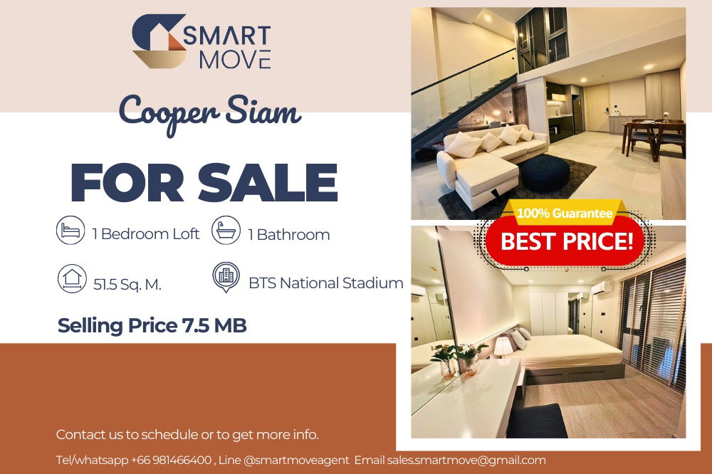 picture 🔥 Sale with tenant!! High ceiling, rare item!! 🔥 Code C20241100039...Cooper Siam, 1 bed Loft, 1 bath, furnished, modern style, Special Deal!!📣📣 - 1/5