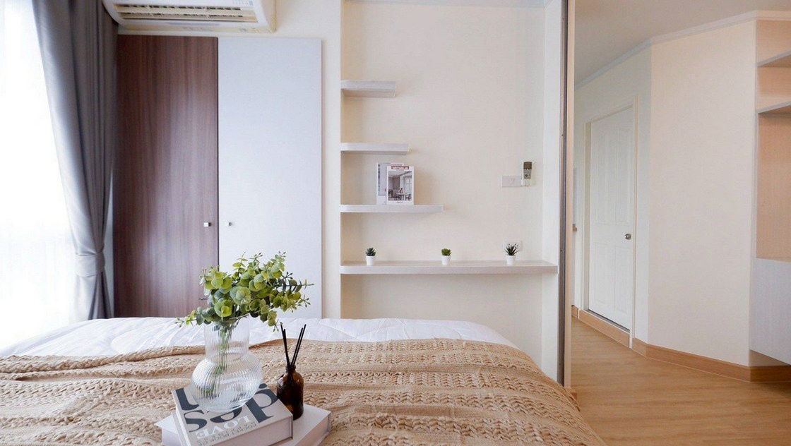 picture Call : 063-963-0333 Condo Lumpini Ville Phatthanakan-New Phetchaburi @Airport Link Ramkhamhaeng, 26.06 sq.m 1 Bedroom 5th floor, Fully furnished - 7/13