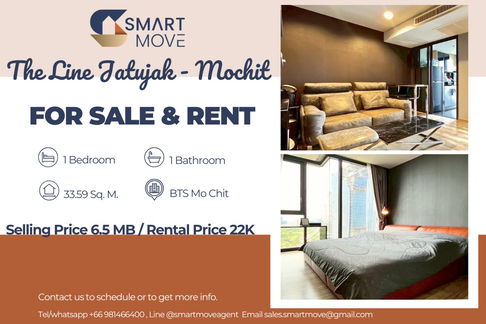 ขาย- เช่า ! ชั้นสูง18+, วิวสวน/วิวสระ, ส่วนกลางอลังการ! 🔥 Code C20250900019...The Line Jatujak - Mochit, 1 นอน, 1 น้ำ, แต่งครบ,  ราคาพิเศษ!!
