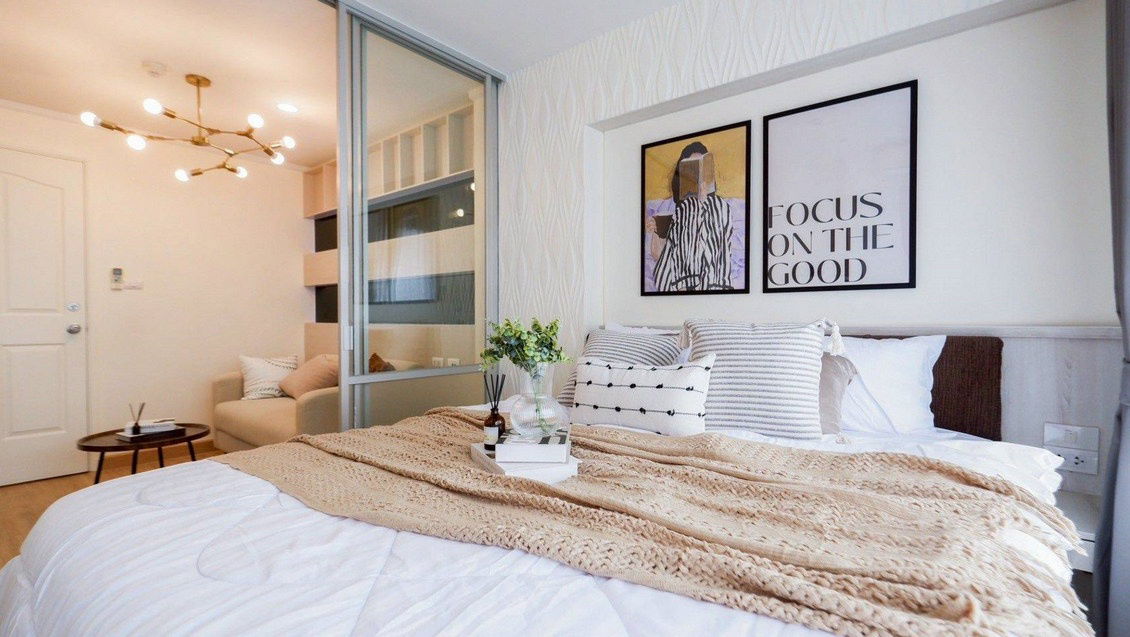 picture Call : 063-963-0333 Condo Lumpini Ville Phatthanakan-New Phetchaburi @Airport Link Ramkhamhaeng, 26.06 sq.m 1 Bedroom 5th floor, Fully furnished - 5/13